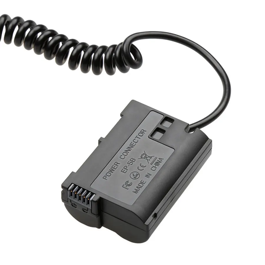 CAMVATE EN-EL15 Accepts 7.4-8.4V Input Power Dummy Battery to 2.1mm DC Cable For Nikon with V-mount battery  5.5/2.1mm Connector