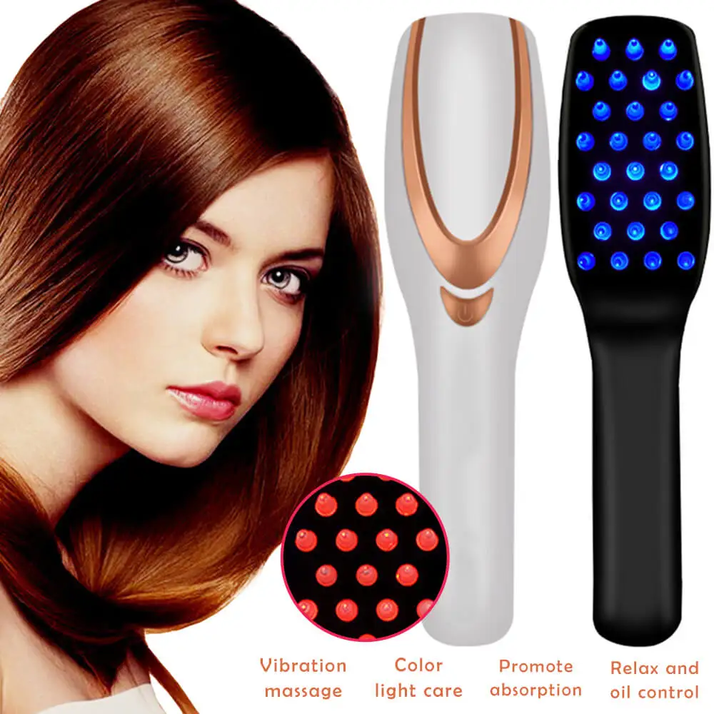 

Vibration Hair Massage Brush Electric Phototherapy Massager Comb Professional Salon Hairdressing Care Styling Tool USB Charging