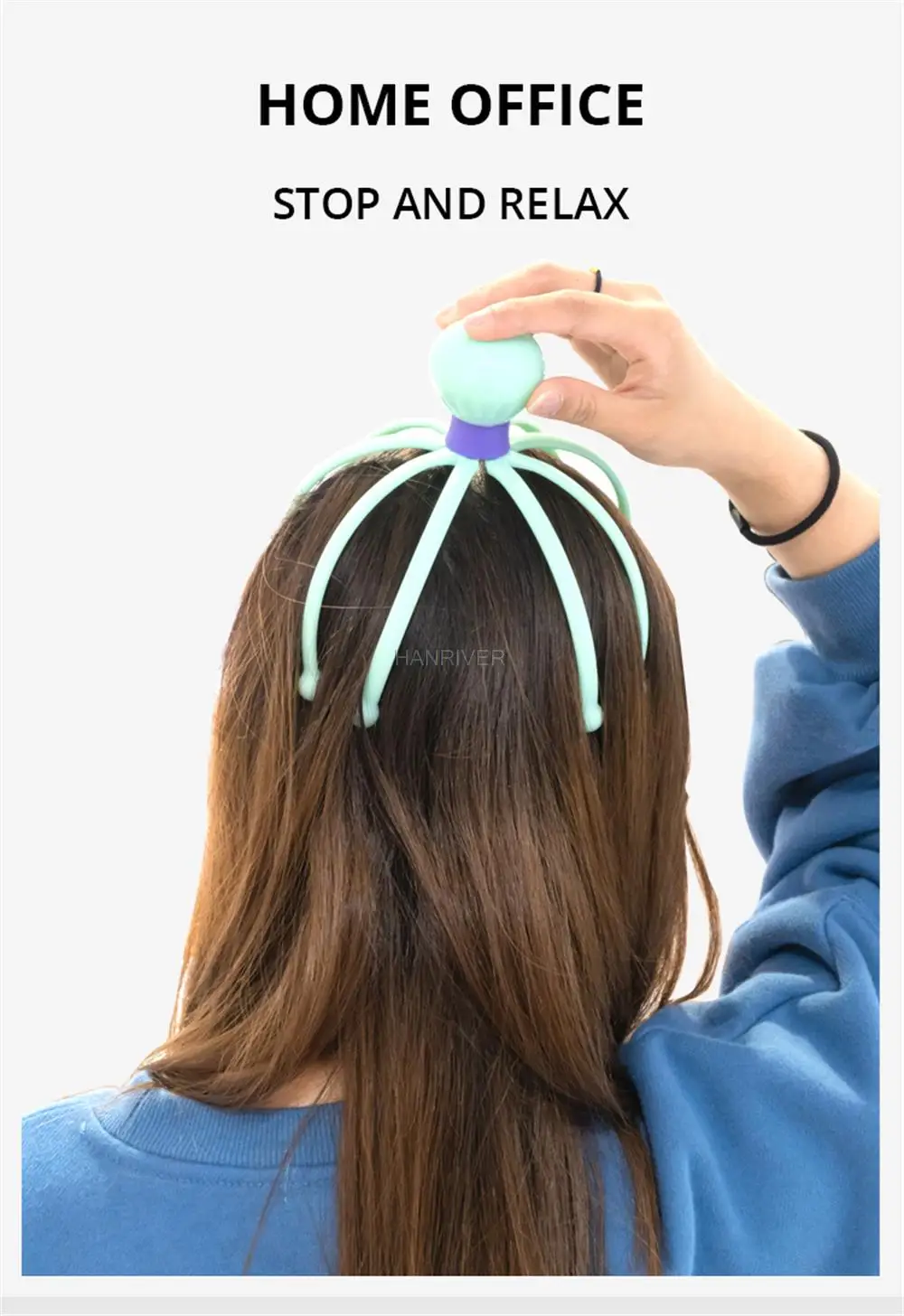 Head Scalp Massager Comb Neck Massage Roller Octopus Claws Magnetic Ball Relax SPA Hair Care for Hair Growth Stress Relief Rest