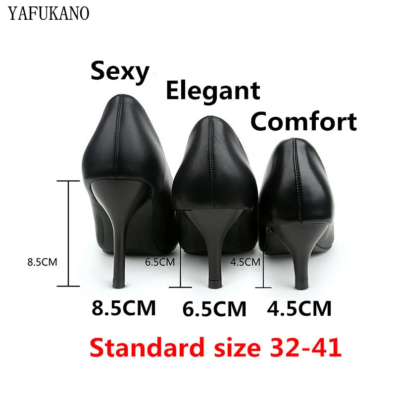 Professional Single Shoes Simple Comfort Work Shoes Black High Heels Formal Wear Leather Shoes Sexy Small Size Women\'s Shoes 32