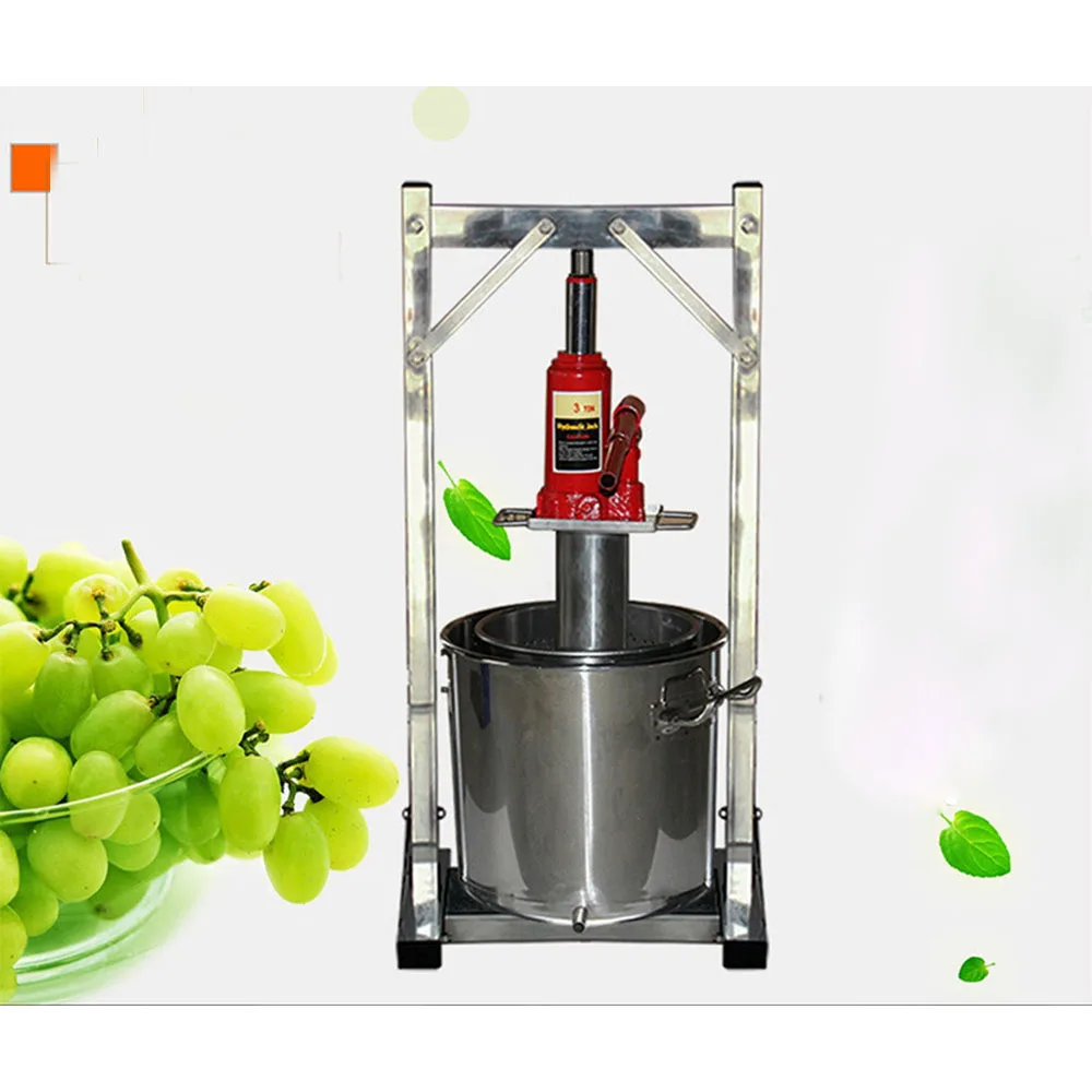 

Free Shipping 3T 36L/22L/12L Manual Hydraulic Fruit Squeezer Stainless Steel Grape Blueberry Mulberry Presser Juicer Grape