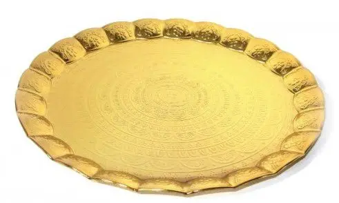 

DOLBOVI tray Hair Wavy Round Gold Color tray поднос plateau de service