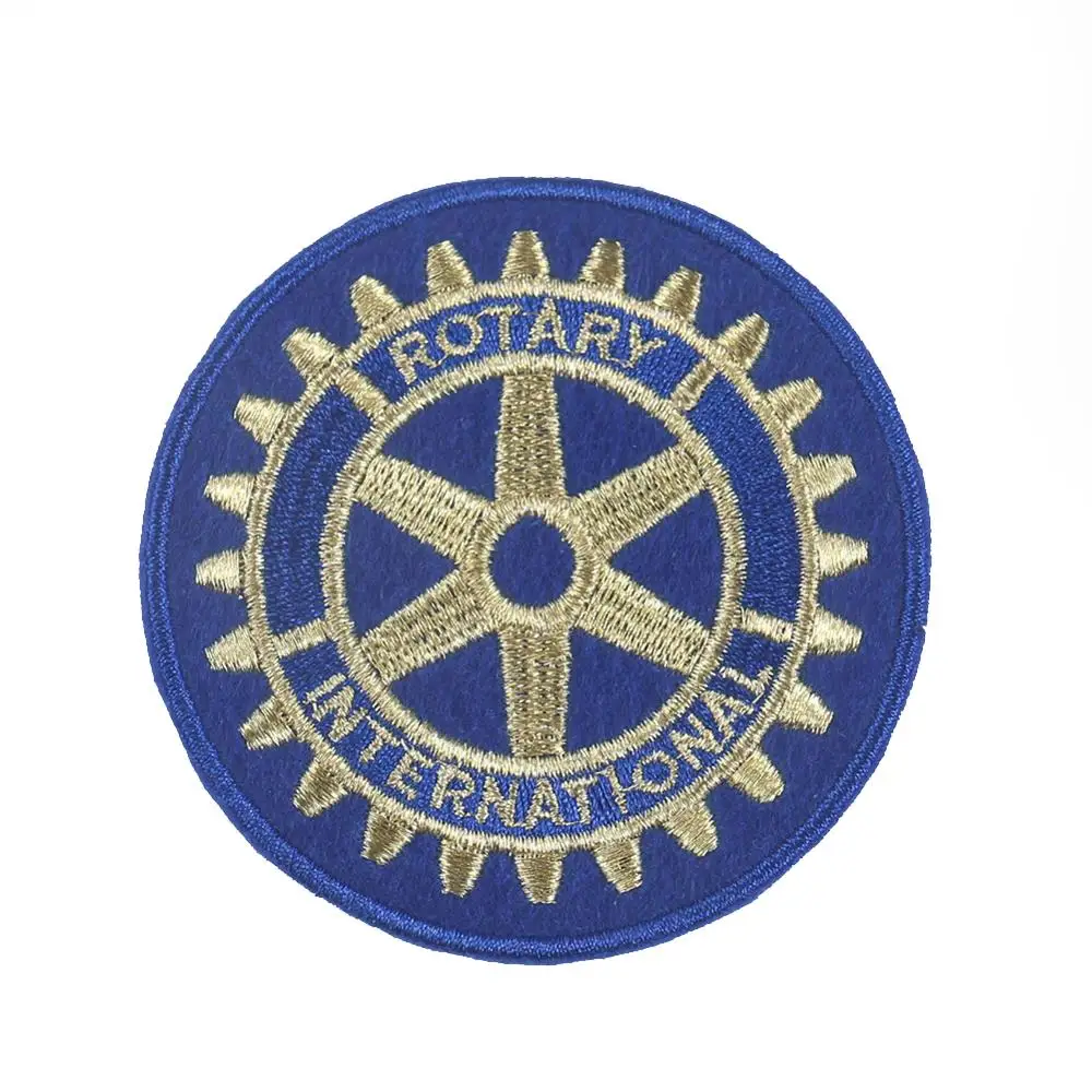 1/2/5pcs Round Institution Club Sign Emblem Badge Embroidered Rotary International Patch Iron Decorative Gear Rings Icon Diy