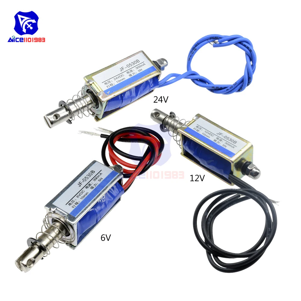 JF-0530B Elektromagnet DC 6V/12V/24V 300mA 5N/10mm Präziser Pull-Push-Typ Linearer Bewegungsmagnet mit Kabel – Detail 3