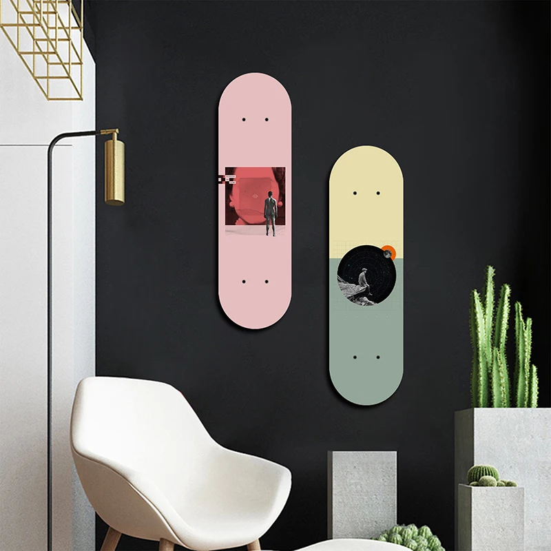 Maple World Famous Decorative Skateboard Art Collection Funny Pop Skate Deck Mural For Bar Pub Wall Decor Plaques Room Wall Sign