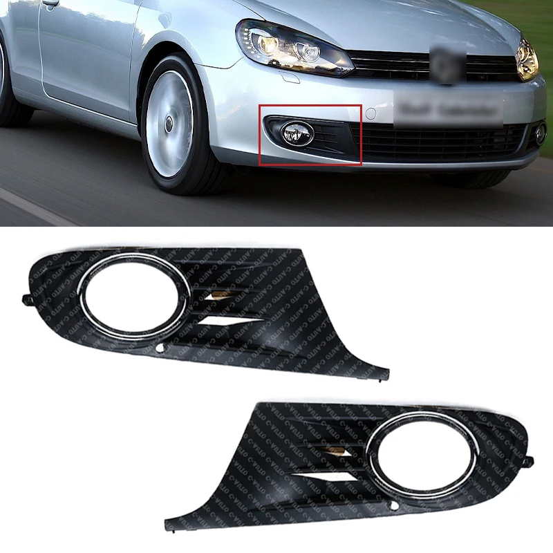 

Car Fog Lights Fog Lamp Grills Front Bumper Lower Cover For VW Golf 6 MK6 Cabriolet 2012 2013 2014 2015 2016 Car Styling
