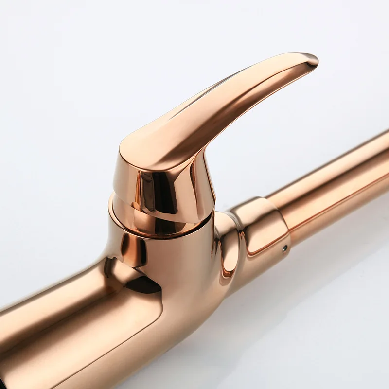 Solid Brass copper kitchen sink faucet Pull out Cold hot water kitchen faucet Single hole Single handle,Good Quality faucet