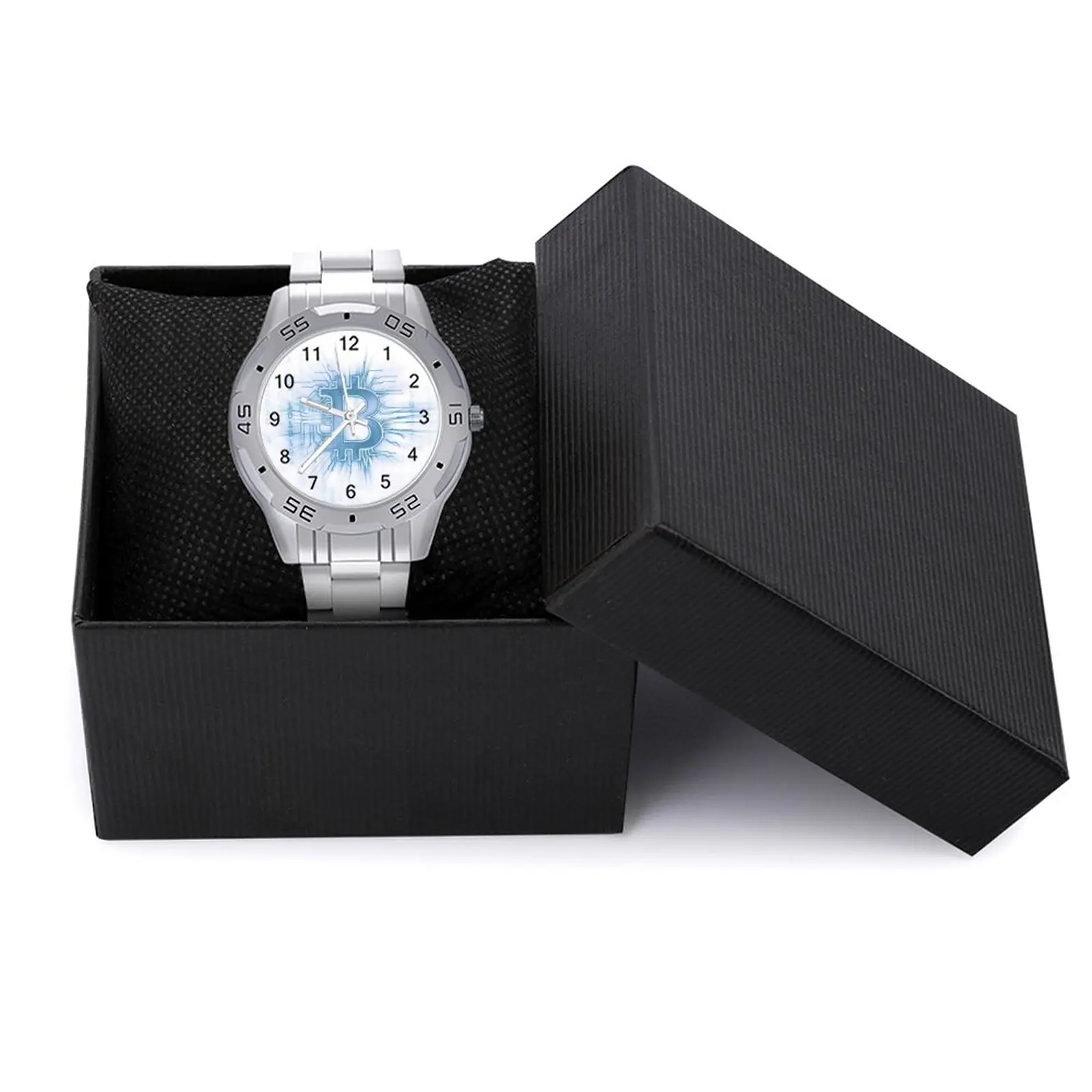 Bitcoin Quartz Watch Neat Female Wrist Watch Photo Steel Sport High Quality Wristwatch