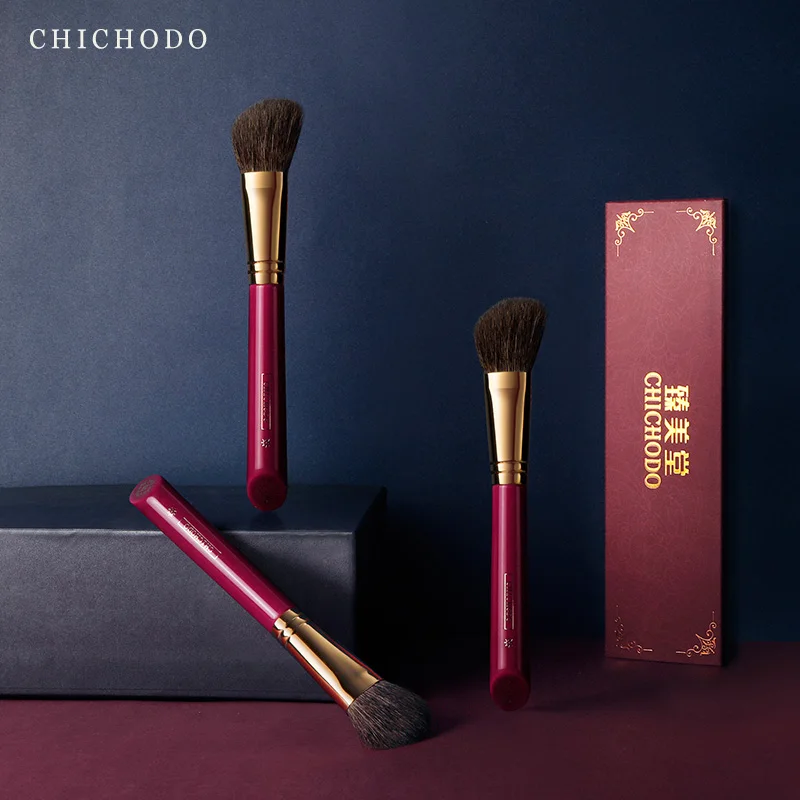 CHICHODO Makeup Brush-Luxurious Red Rose Series-High Quality Gray Rat&Horse Hair Bronzer Brush-Face Makeup Tools-Natural Hair