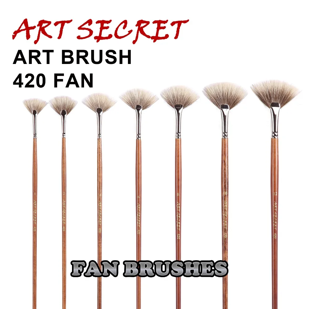 Artsecret 420FAN Acrylic&Oil Brush Synthetic Hair For Painting Mountain Water Professional Tools Art Artist Supplies