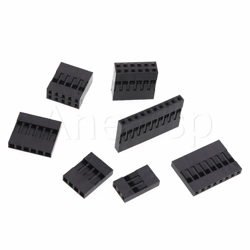 50PCS Dupont Plastic Shell 2.54mm Single Row Dupont Connector 1P/2P/3P/4P/5P/6P/7P/8P/9P/10P