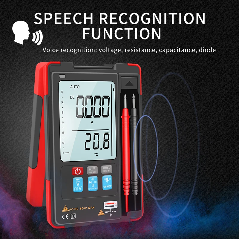 ZOYI AI Smart Digital Multimeter ZT-922SE Voice Recognition 6000 Counts AC/DC Ohm capacitance TEMP NCV Hz Auto Range TRMS Meter