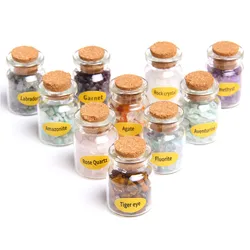 10bottles Wishing Bottle Natural Quartz Crystal Gravel Amethysts stone beads Gem stone Chip Mineral wholesale souvenir gifts