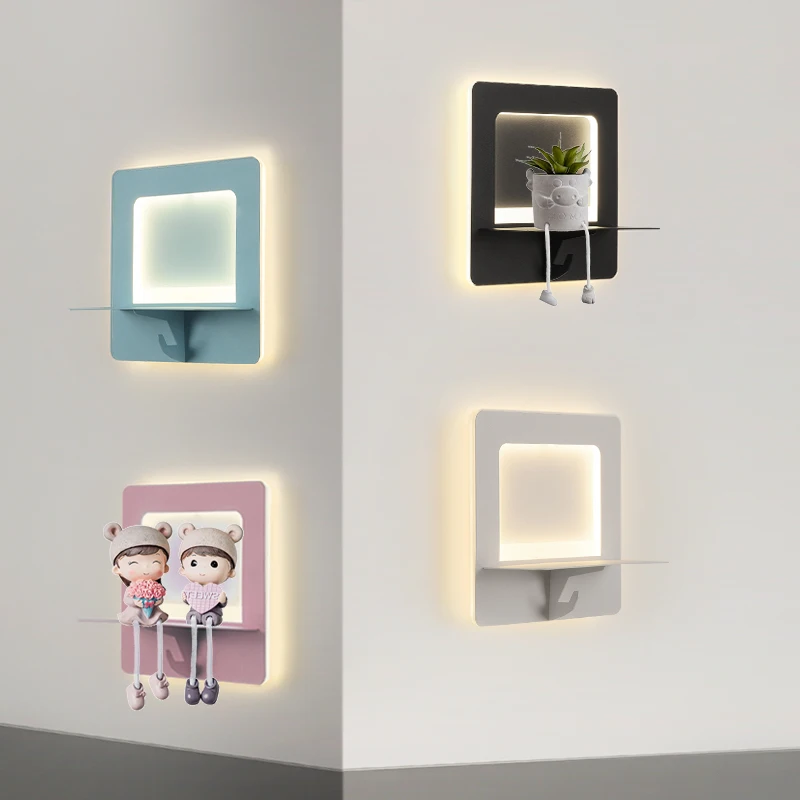 

Modern LED Wall Lamps For Living Room Wall Light Stair Wall Deco Wall Sconce Sofa Backside With Shelf Luminaire