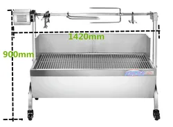 1420mm długość S.steel auto węgiel grill pieczony cały piec jagnięcy silnik węgiel grill grill z windsheild