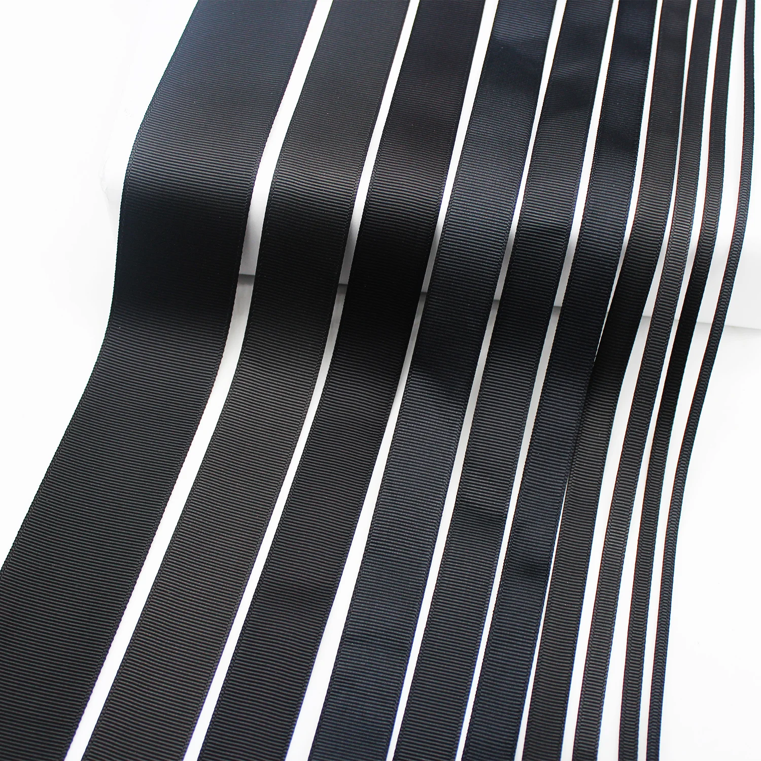 Grosgrain Ribbon Black Color Tapes Full Widths Available Handmade 3mm 9mm 25mm 38mm 50mm 57mm 63mm 75mm 89mm 100mm