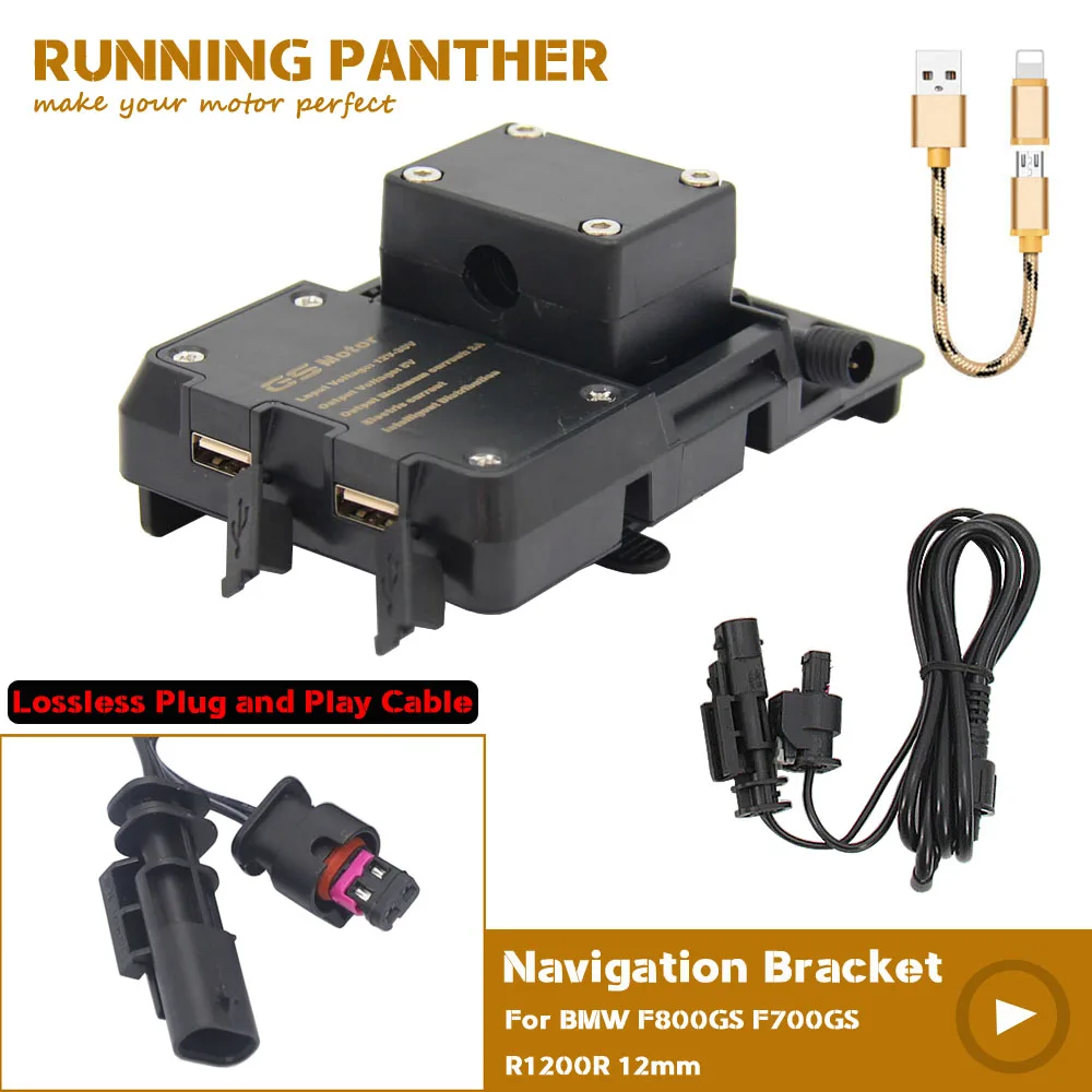 Do BMW R1200GS r1200 GS ręczny nawigator gps ładowarka USB motocykl telefon bezstratny uchwyt nawigacyjny F750 F800 F850 ADV 800GS