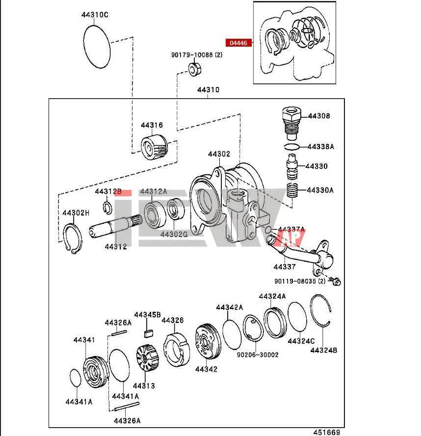 Power steering Pump repair kits gaskets For Toyota 90-07 LAND CRUISER / Hilux