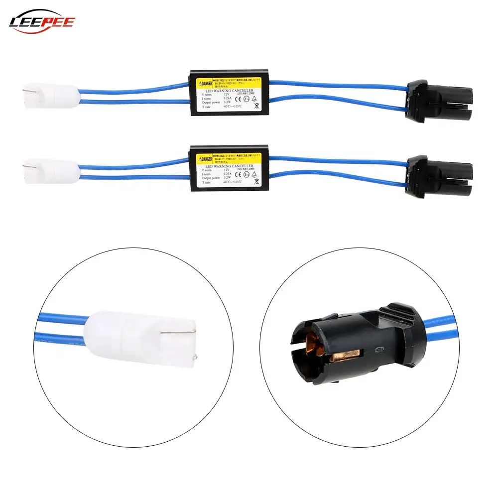 2pcs Car LED Signal Lights Decoder Canceler Detector Accessories 12V for T10 Canbus Cable Warning Error Code OBC Load Resistor