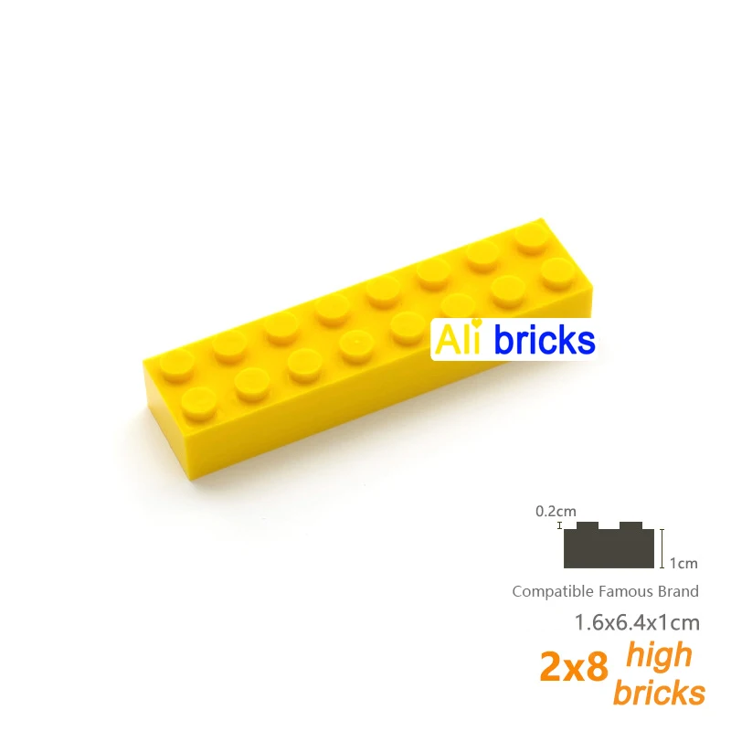 120pcs 2x8 Dot DIY Building Blocks Thick Educational Creative Toys for Children Figures Plastic Bricks Size Compatible With 3007