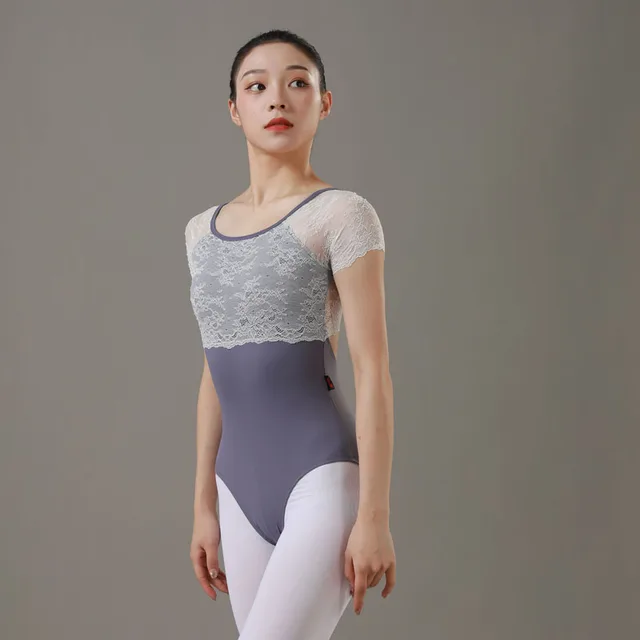 2021 nowe trykoty baletowe dla kobiet koronki Patchwork taniec baletowy kostium baleriny Dancewear trykot body gimnastyka dla dorosłych