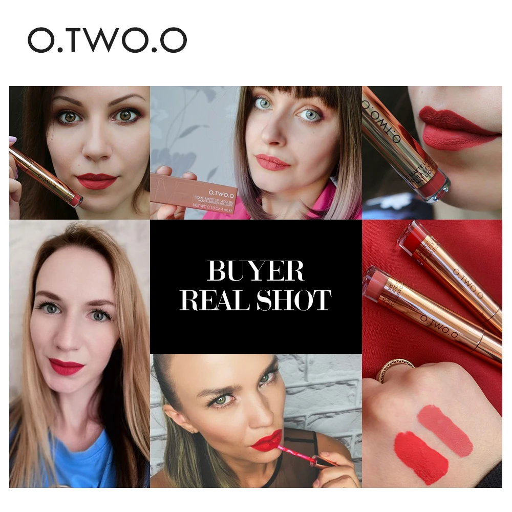 O.TWO.O 12colors Best Sale Hot Cosmetics Makeup Lip Gloss Long Lasting Waterproof Easy to Wear Matte Lipstick