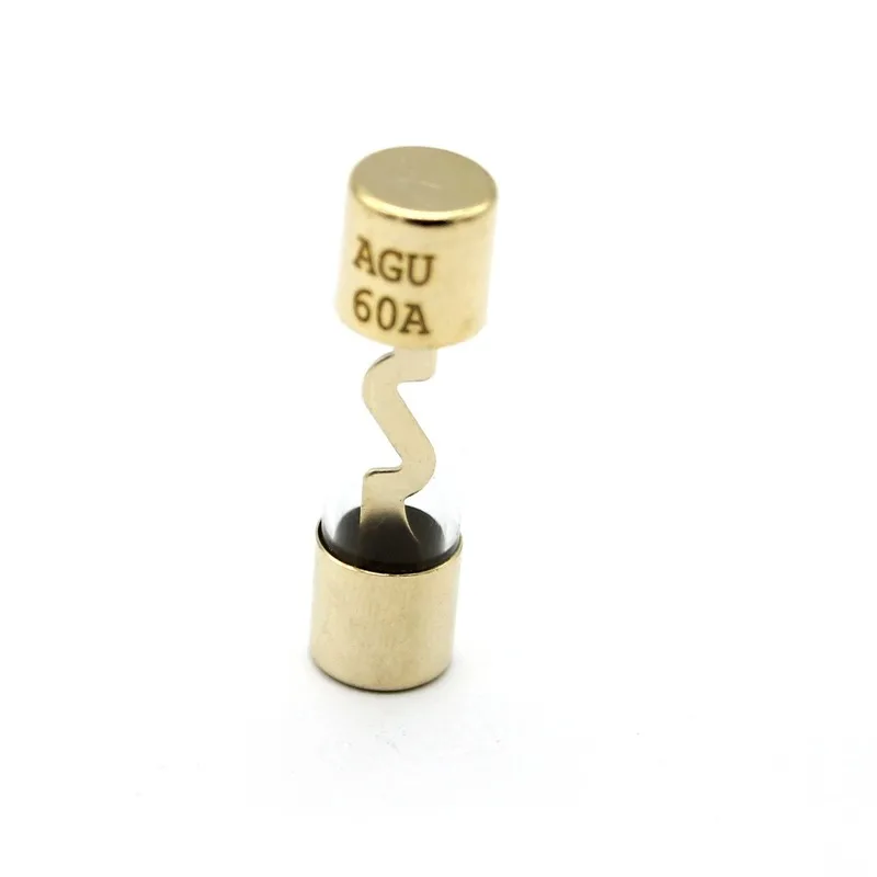 5Pcs 60A/80A/100A Fuse tube Fuse Gold Plated Glass AGU Fuse Holder Fuses Pack Car Audio Amp Amplifier New mini fuse