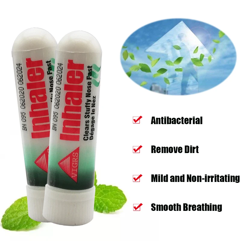 Thailand Nasal Inhaler Treatment Rhinitis Stuffy Breezy Asthma Dizziness Headache Essential Oil Mosquito Bites Mint Health Care