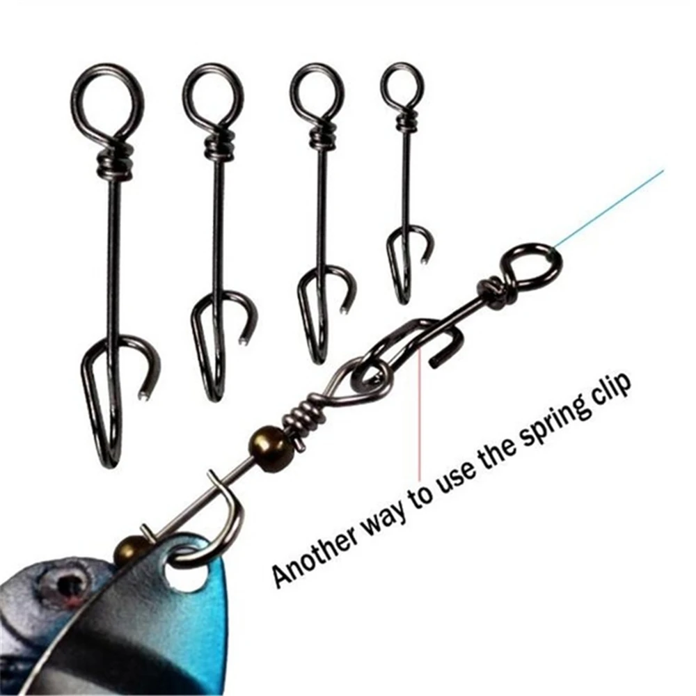 Aço inoxidável Pesca Snaps Conector, clipes Fastach, giro rolamento, Conexão rápida Acessórios, 50pcs por saco