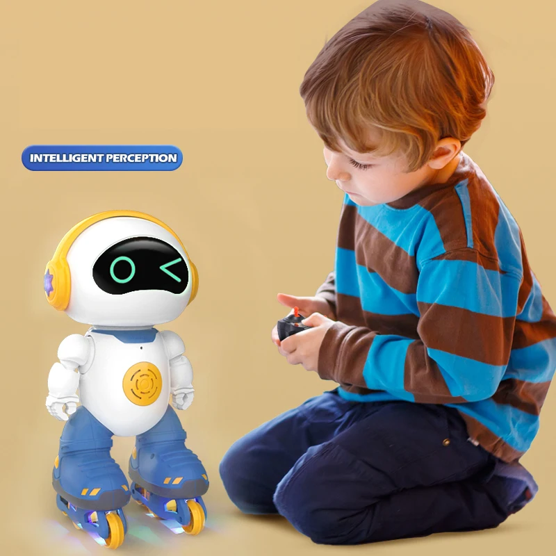 

2.4G Radio Remote Control Pulley Robot With LED Lights Sing A Song 360°Rotation Gifts For Children H31cm