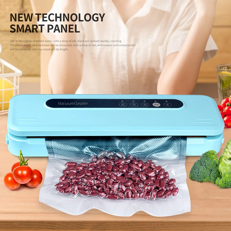 White Dolphin Vacuum Sealer Packaging Machine 110V Household Food Storage Sealing Machine Include 10 Pcs vacuum Bag