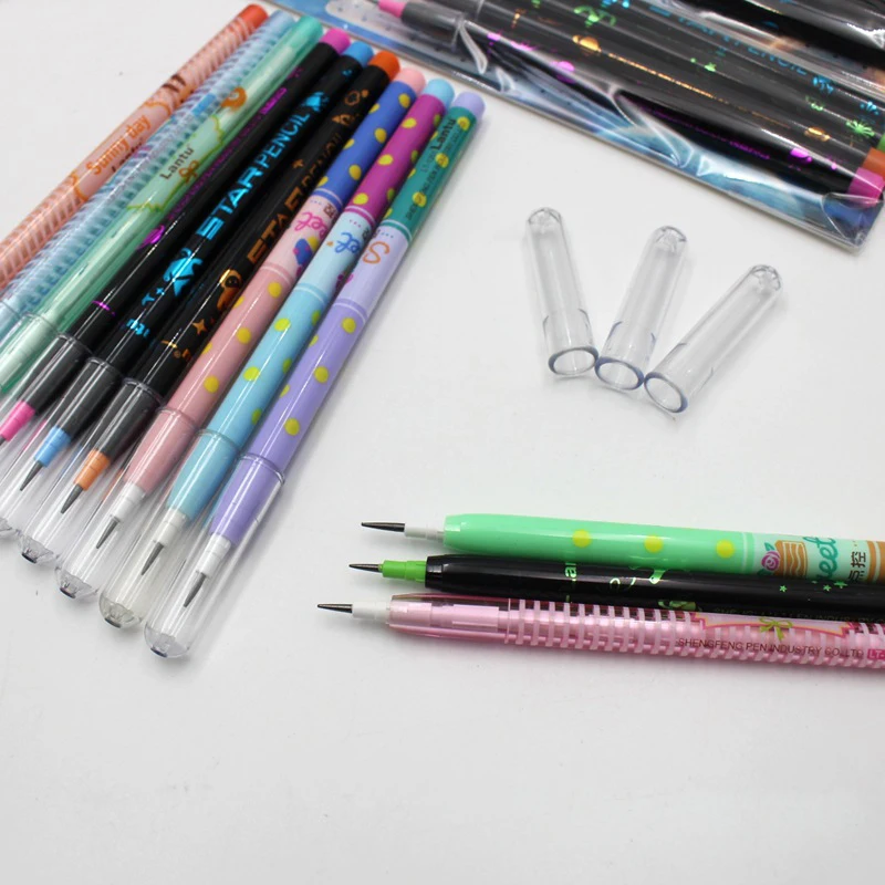 4PCS/Set Non-sharpening Pencil Cute Stationery Cartoon Pencil Plastic Pencil Student School Office Stationery