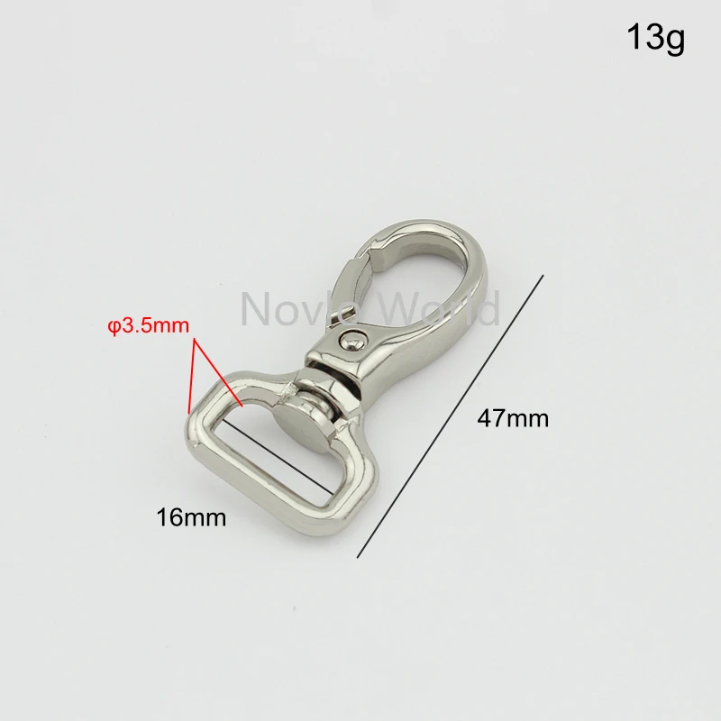 Nolvo World 5-20-100pcs 3 colors 47*16mm metal strap buckle for bags, dog collar lobster clasp,5/8