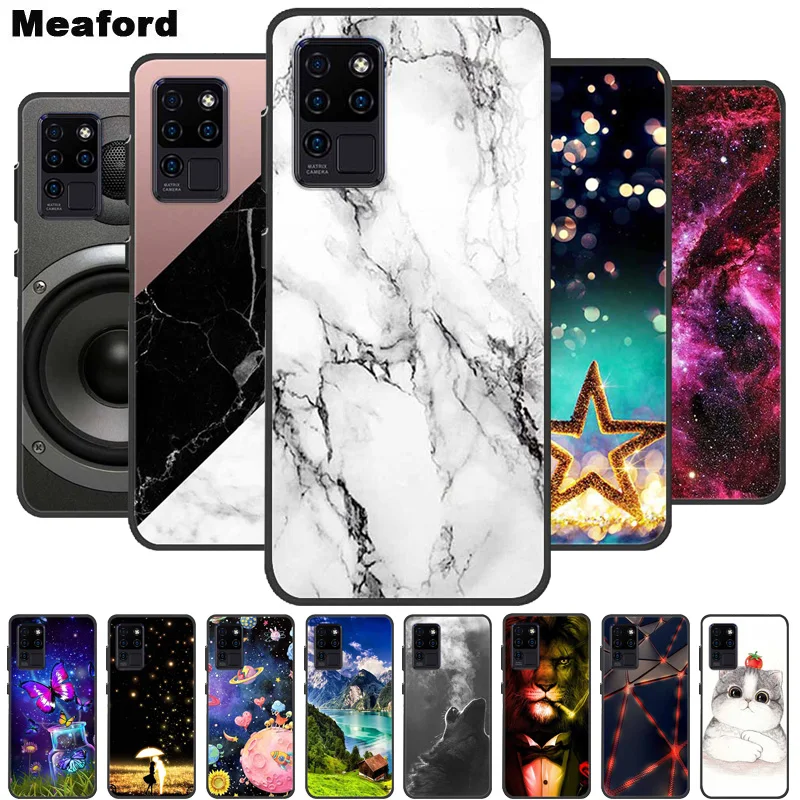 

For Oukitel C21 Case 6.4" Marble Soft Silicone Back Case for Oukitel C22 C21 Pro 6.39 Phone Cover C 21 Coque Fundas Black TPU