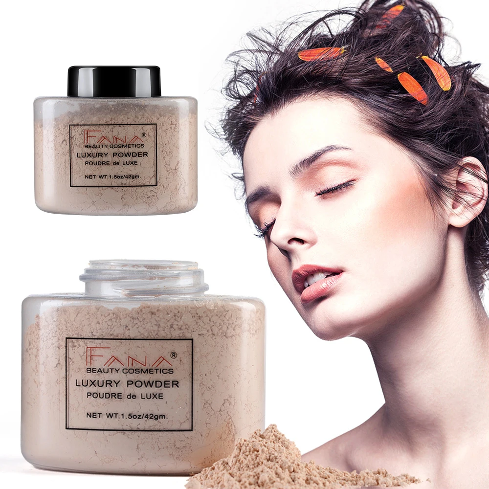 4สีแต่งหน้ากล้วยแป้ง Loose Powder Foundation คอนซีลเลอร์ Face Powder เครื่องสำอางค์ TSLM1