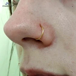 1Pc Bendable 0.8x6/8/10mm Fake Nose Ring Hoop Helix Piercing Conch Nostril Piercing Labret Lip Ring Pircing Cartilage Earrings