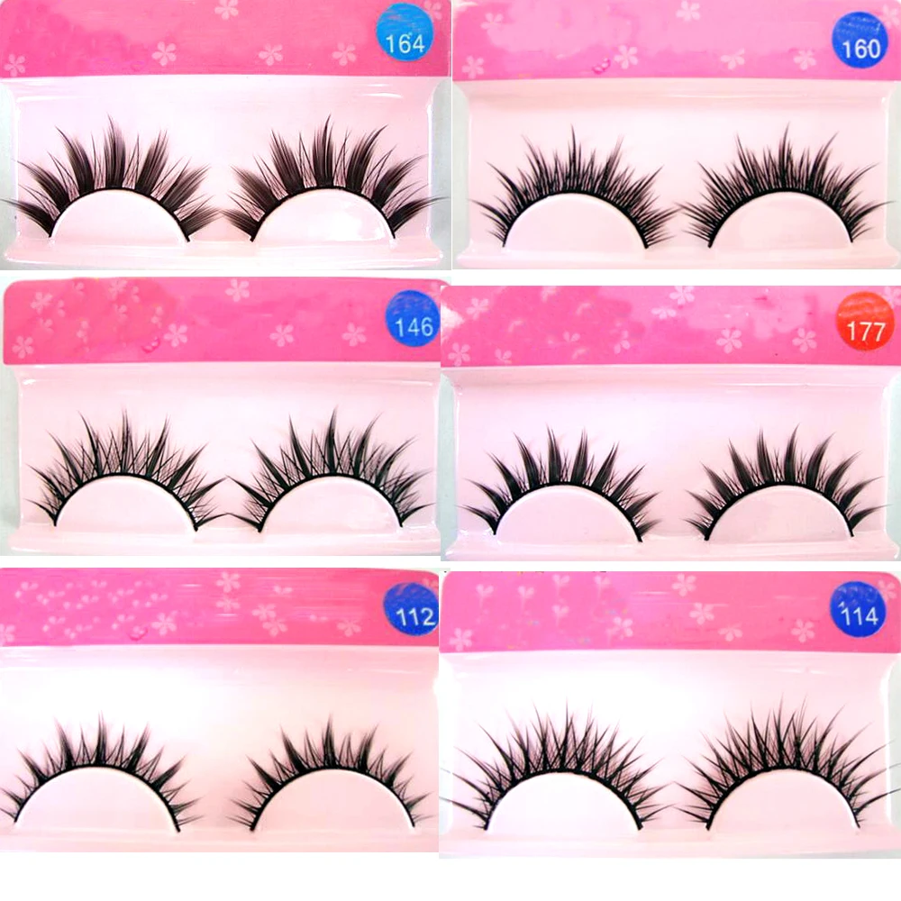 Natural Long Cosplay Makeup Cross Strip False Eyelashes Black Eye Lashes 1pair