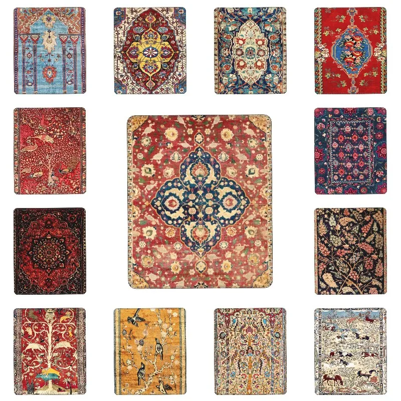 Bohemian Century Persian Carpet Style Laptop Mouse Pad Soft Mousepad Anti-Slip Rubber Gaming Computer PC Table Mat Decor Cover