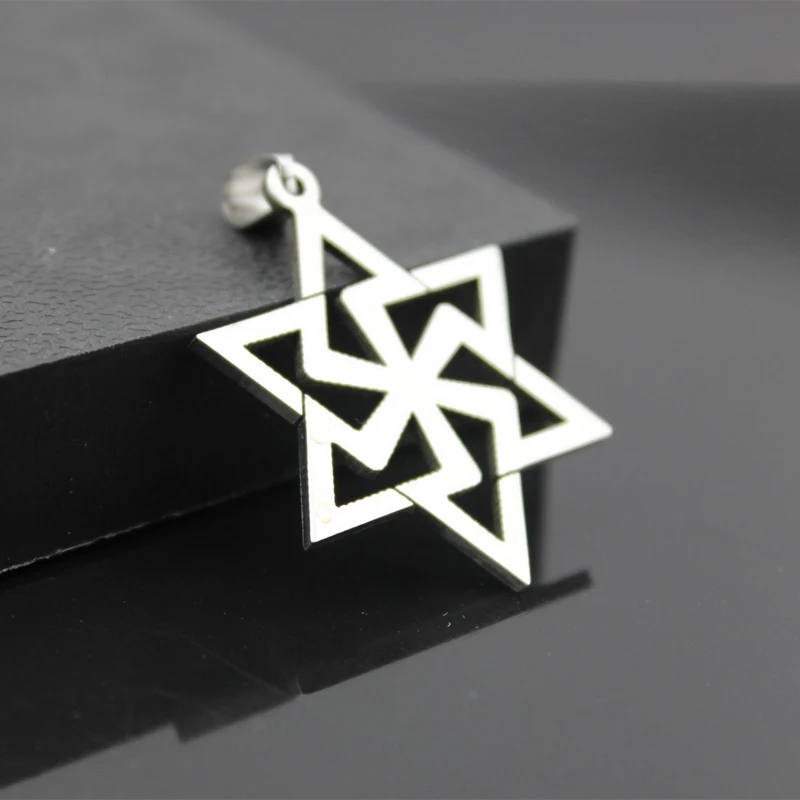 الفولاذ المقاوم للصدأ شخصية نجمة داود قلادة قلادة الرجال سداسي الخرز سلسلة النساء فتاة يهودية مجوهرات الزفاف هدية