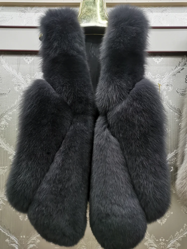 New real fox fur vest multi color winter women\'s fur coat long fur women\'s coat can be customized wholesale and retail