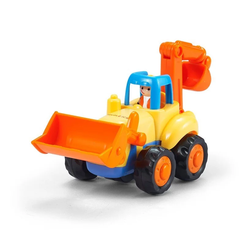 4pcs/set Kawaii Car Colorful Engineering Teams Early Childhood Educational Toy Inertia Sliding Bulldozer/Farmer Tractor Car Toys