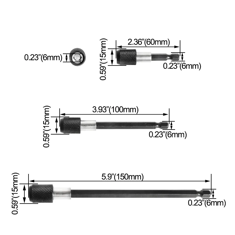 Quick Change Extension Bit Set 1/4