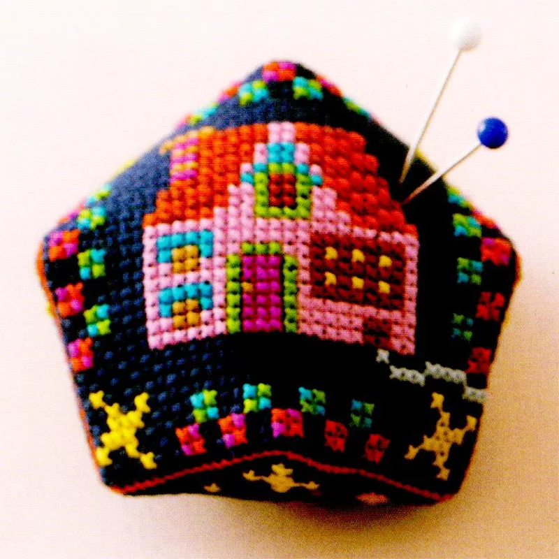 074 Cross Stitch Kits Pin Needle Cushion Biscornu Needlework DIY Kit Embroidery Set Counted Cross-Stitching Pincushion Packages