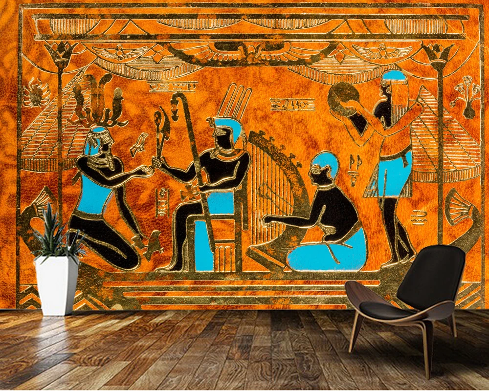 

Papel de parede Ancient Egyptian tribal vintage 3d wallpaper,living room bedroom kitchen wall papers home decor bar mural