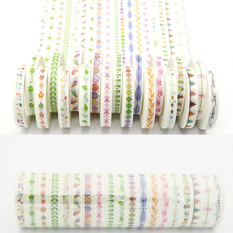 19pcs/lot 8mm*10m Masking Adhesive adesivi  Washi Paper Tape For DIY Scrapbooking Decoration scrapbooking supplies