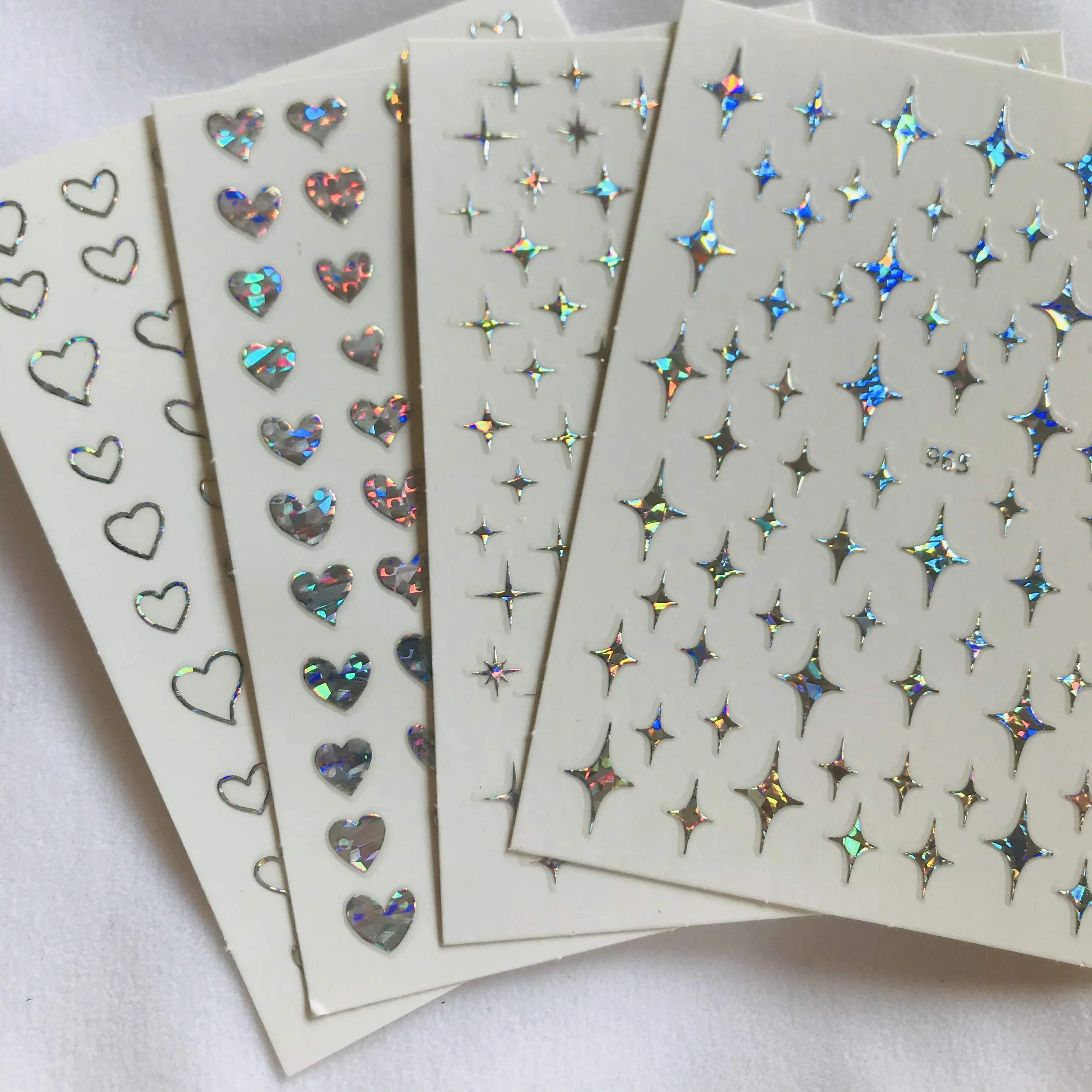 2021 New 3D Bohemia Self-adhesive Holographic Star Heart Image Nails Stickers For Nails Sticker Decorations Manicure Z0437