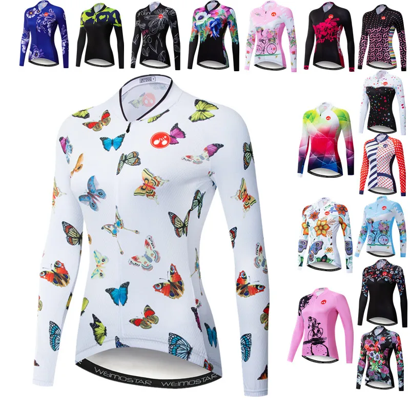 Weimostar 2024 Pro Cycling Jersey Women Long Sleeve Bicycle Jacket Maillot Ciclismo Breathable MTB Bike Jersey Cycling Clothing