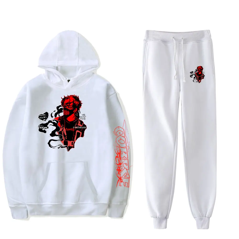 Corpse Husband  Print Fall Suit Hoodies Hooded Ankle Banded Pant Two Piece Set Street clothes the hoodies+pants