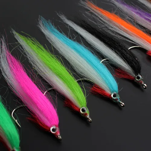 Imagen 1 del producto Tigofly 20 Uds 1/0 4cm colores UV gancho de alto carbono Polar Fry salmón trucha lubina Steelhead Minnow moscas de pesca con mosca juego de señuelos