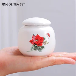 Travel Portable Ceramic Tea Caddy Home Tea Container Moisture-proof Jar Coffee Airtight Jars Kitchen Spice Nut Storage Container